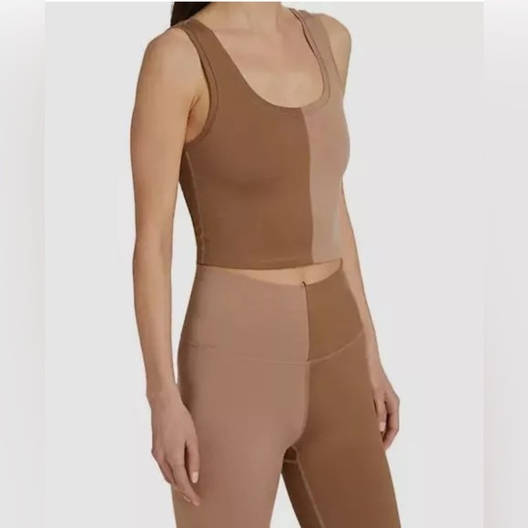 Terez Women's Brown Two Tone Active Crop Top Size S - Picture 1 of 9